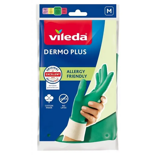 Vileda Dermo Plus ‘M’ Gloves Green Cotton Nitrile - GlovesSPD-REK<<<Cleaning and home careSPD<<<ActionPL