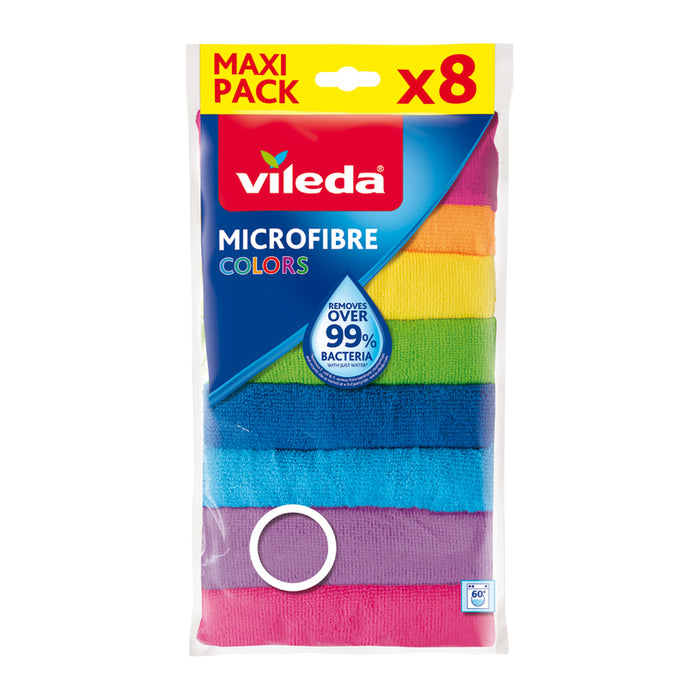 MICROFIBER TOWELS 8 NUMBERS COLORS VILEDA
