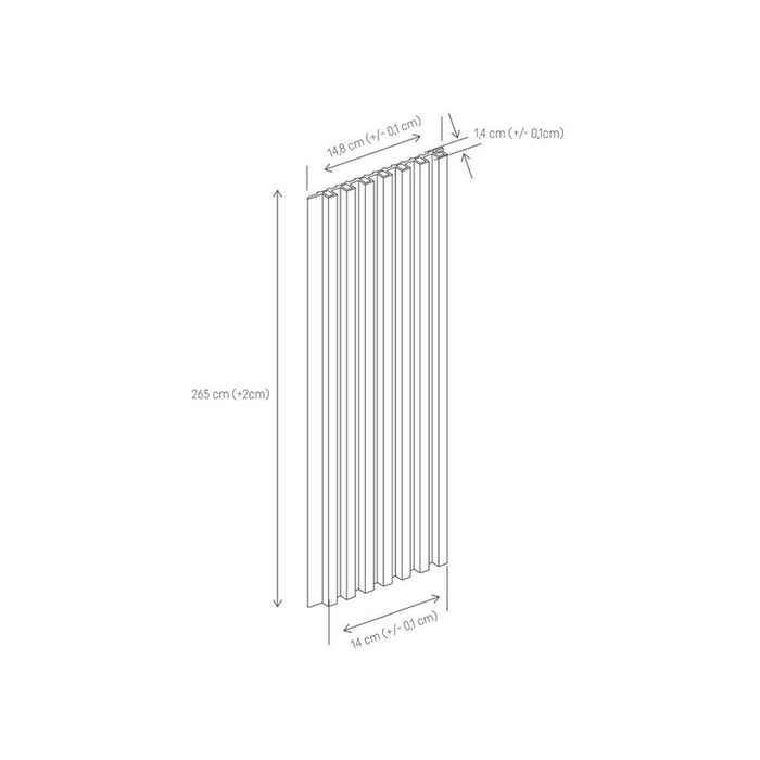 3D MPC S WALL PANEL VILO SATIN CREAM 265X14.8X1.4 CM