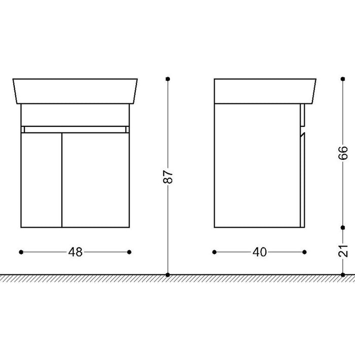BATHROOM CABINET WITH WASHBASIN HEIGHT MINA