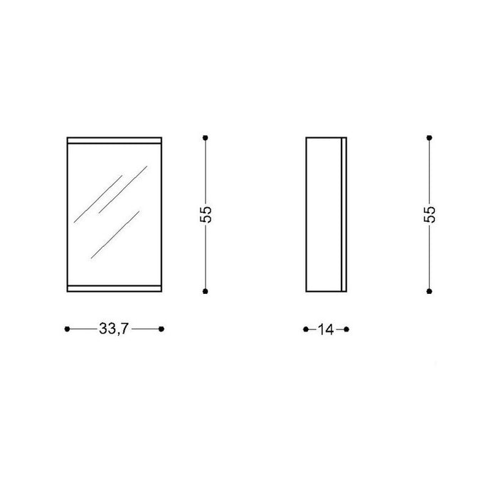 BATHROOM CABINET WITH MIRROR HEIGHT LUNA 40