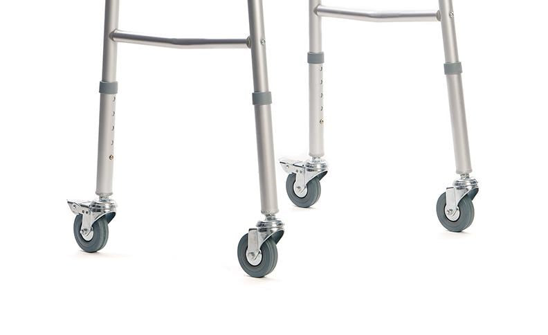Walking frame rehabilitation with 4 wheels