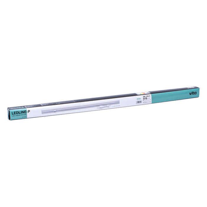 LED LINE FLUMINUM 8W 4000K 57CM WITH KEY AND CABLE WITH PLUG VITO LEDLINE-P