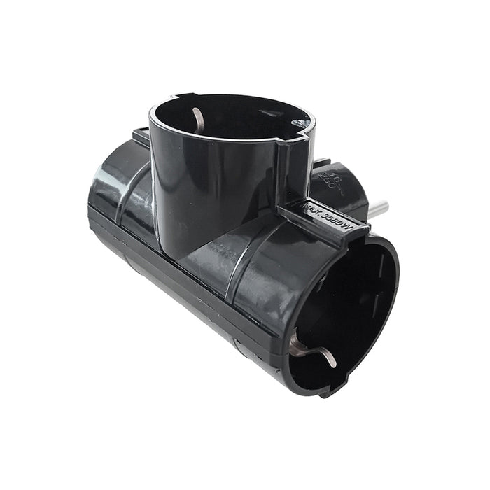 ADAPTER 3 SOCKETS T-SHAPED WITH CHILD PROTECTION BLACK VITO TRIPLO