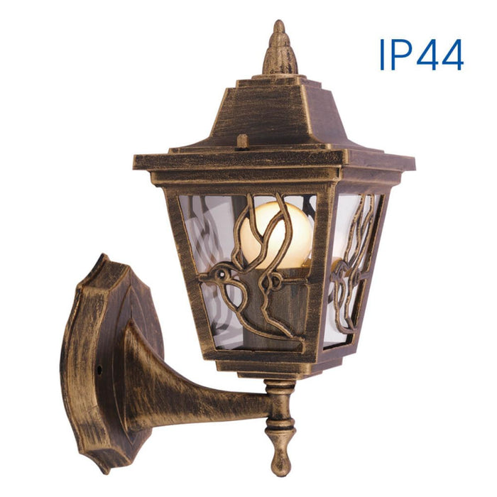 WALL LANTERN WITH LOWER BRACKET, 230V, BRASS