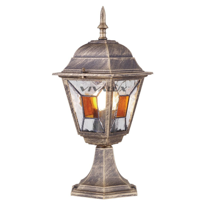 GARDEN LANTERN MURANO STANDING BRASS
