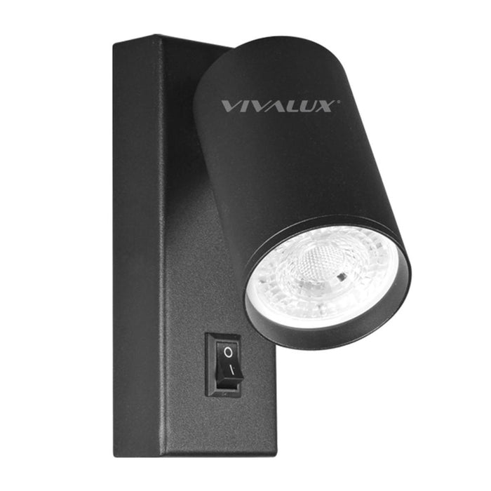 WALL SPOTLIGHT WITH SWITCH GU10 LUX BK