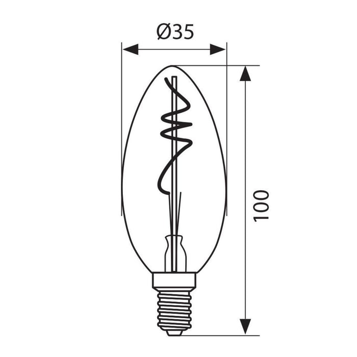 LED BULB E14 2W 1800K 50LM AFS60 FILAMENT VIVALUX FLICK SMOKE