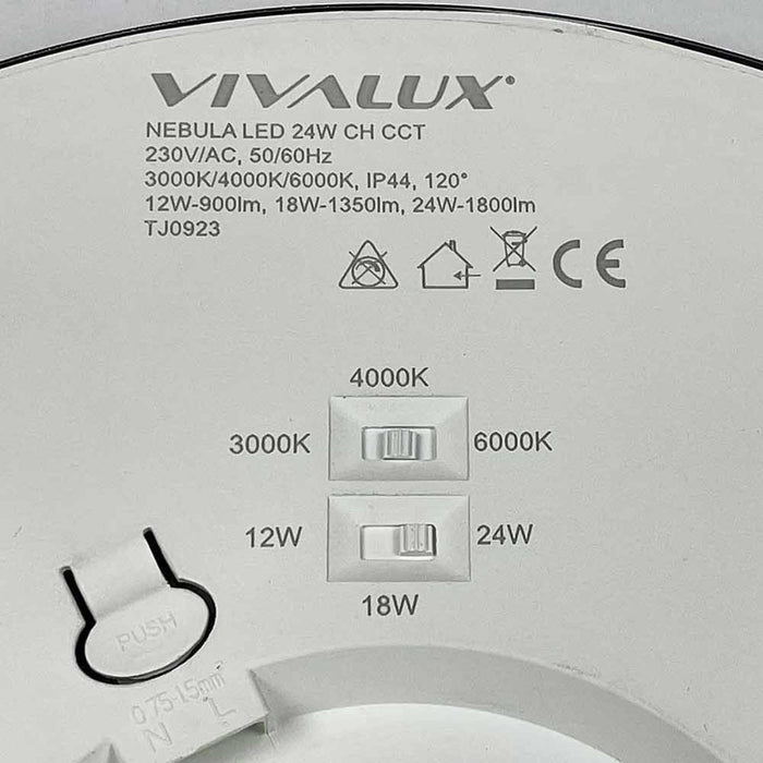 LED CEILING LAMP 12/18/24W 3000-4000-6000K CHROME VIVALUX NEBULA