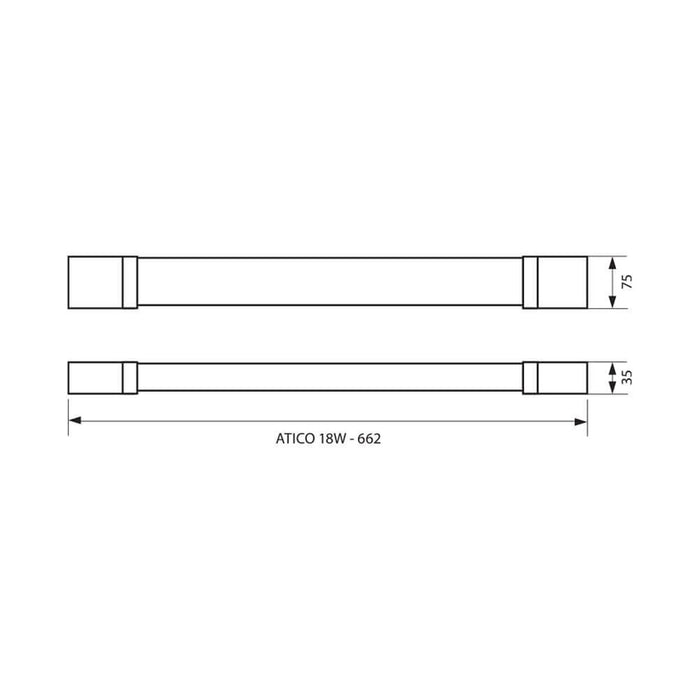 LED FLUID WATERPROOF 60CM 18W, 4000K, IP65 VIVALUX ATICO