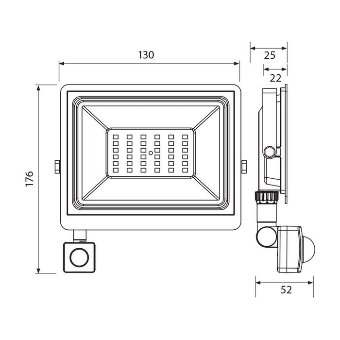 LED SPOTLIGHT WITH SENSOR 30W 6400K 2400LM IP44 VIVALUX NYX