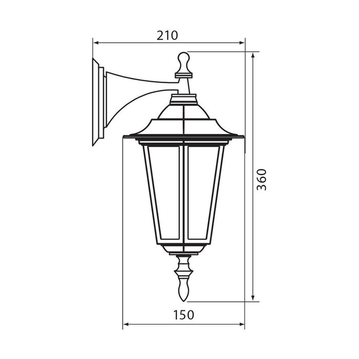 GARDEN LANTERN UPPER BRACKET GOLD E27 VIVALUX MARIBOR