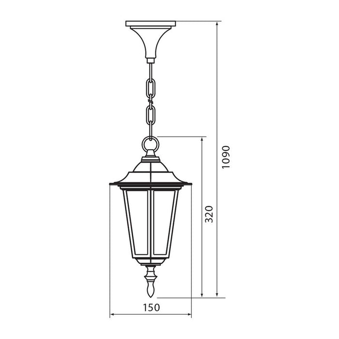 GARDEN LANTERN HANGING GOLD E27 VIVALUX MARIBOR
