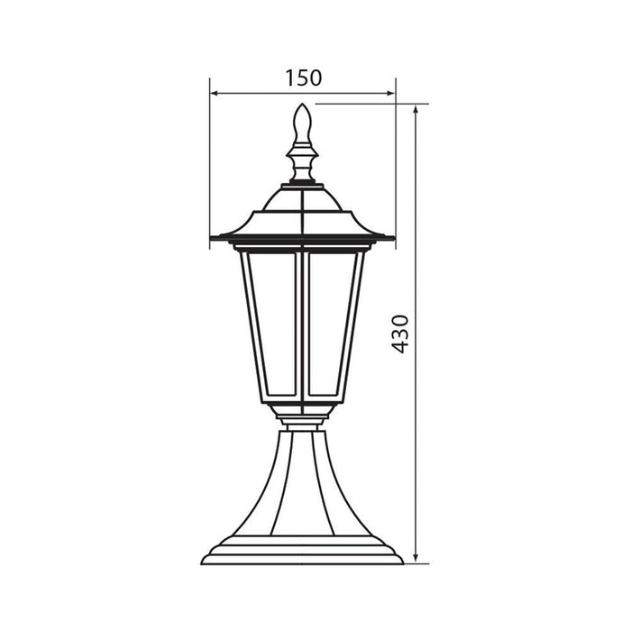 GARDEN LANTERN STANDING 40CM BLACK E27 VIVALUX MARIBOR