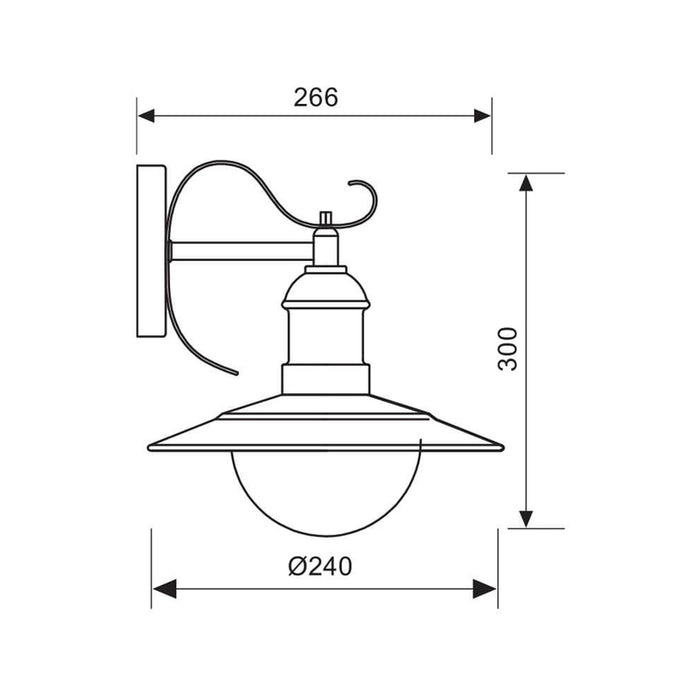 GARDEN LANTERN TOP MOUNT E27 IP44 ANTIQUE BRASS VIVALUX RIVIERA