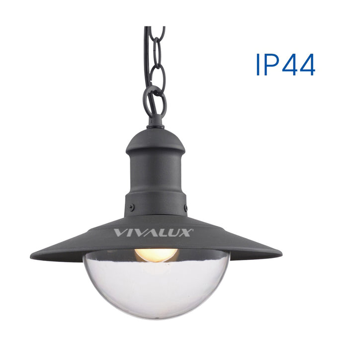 GARDEN LANTERN HANGING E27 IP44 DARK GRAY VIVALUX RIVIERA
