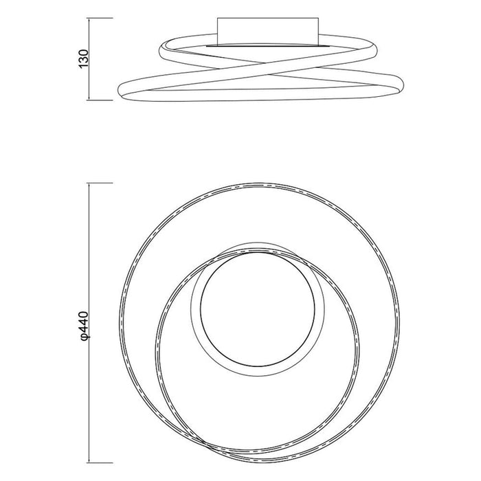 LED CEILING LAMP 38W 4000K 1692LM BLACK VIVALUX ODEON