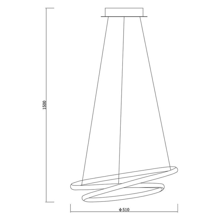 LED PENDANT 43W 3000-6500K 2158LM BLACK VIVALUX FEEL