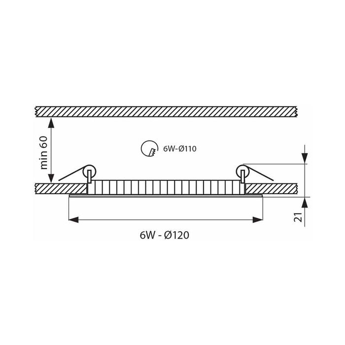 LED PANEL 6W 4000K 12CM BLACK VIVALUX ESTE
