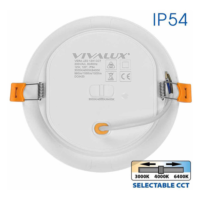 LED MOON 12W 3000K-4000K-6400K IP54 CIRCLE FOR BUILT-IN VIVALUX VERA