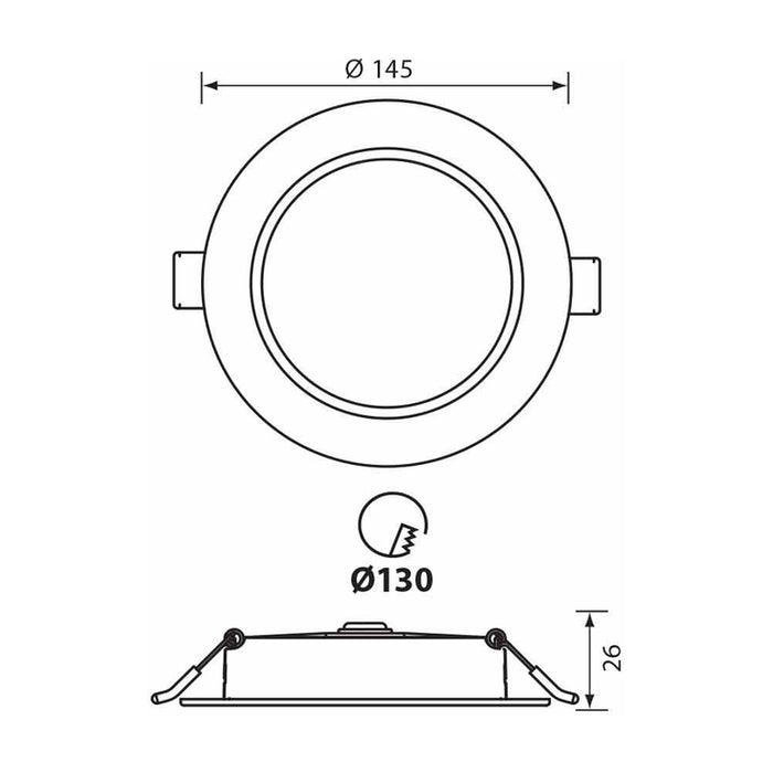 LED MOON 12W 3000K-4000K-6400K IP54 CIRCLE FOR BUILT-IN VIVALUX VERA
