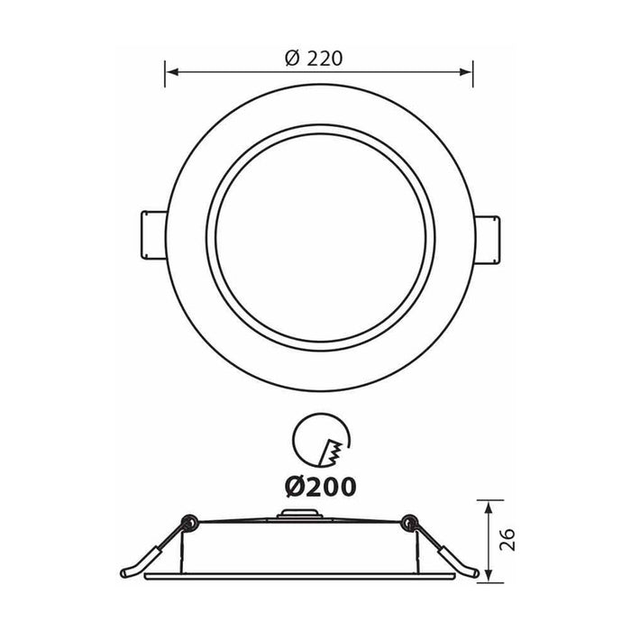 LED MOON 24W 3000K-4000K-6400K IP54 CIRCLE FOR BUILT-IN VIVALUX VERA