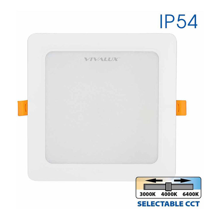 LED MOON 18W 3000K-4000K-6400K IP54 SQUARE FOR BUILT-IN VIVALUX KAPI