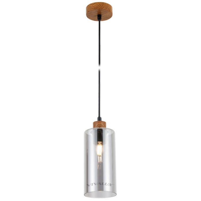 PENDANT E27 SMOKED GLASS VIVALUX AMIRA