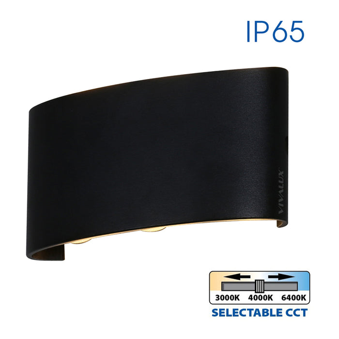 LED FACADE FIXTURE 6W 3000-6400K IP65 BLACK VIVALUX ARUBA