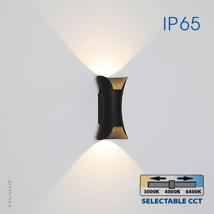 LED FACADE FIXTURE 10W 3000-6400K IP65 BLACK VIVALUX BOSTON