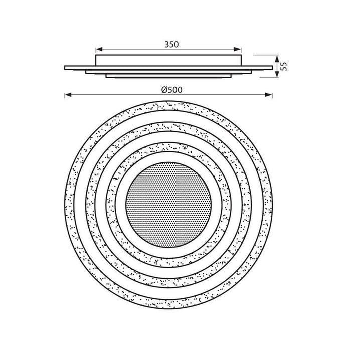 LED CEILING LAMP 75W 4000K 50CM WITH REMOTE VIVALUX SATURN