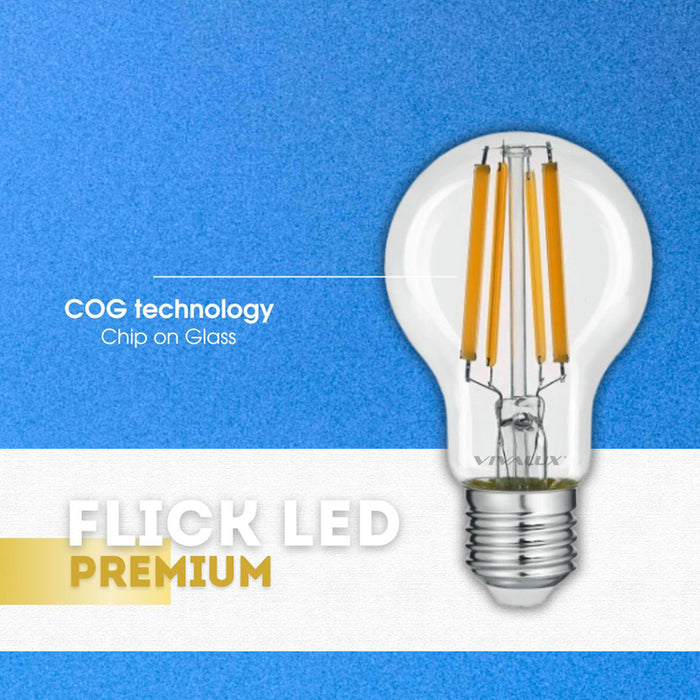 LED BULB E27 11W 230V 3000K 1521LM FILAMENT VIVALUX FLICK LED PREMIUM