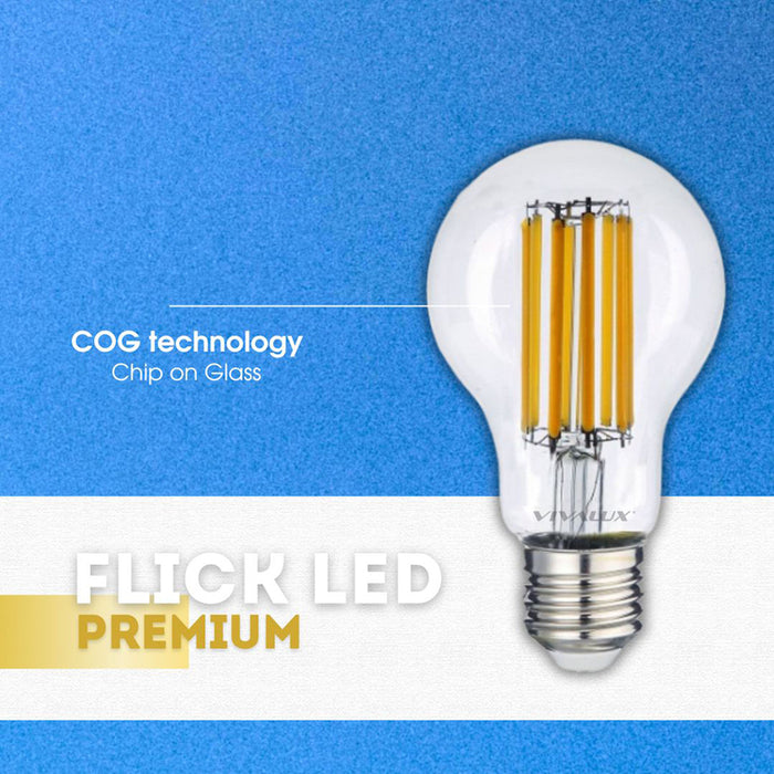 LED BULB E27 14W 230V 3000K 2000LM FILAMENT VIVALUX FLICK LED PREMIUM