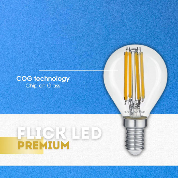 LED BULB E14 7W 230V 3000K 960LM FILAMENT VIVALUX FLICK LED PREMIUM