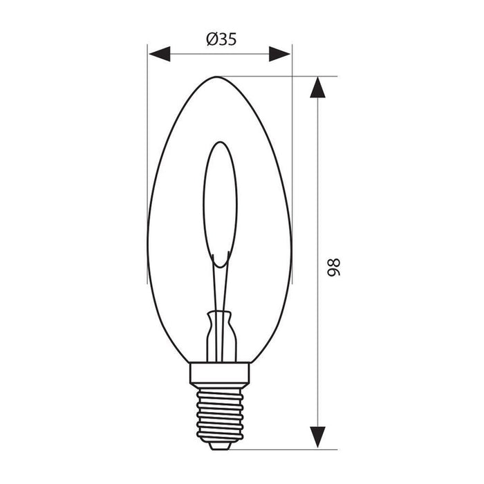 LED BULB E14 0.6W 230V 1800K 20LM FILAMENT VIVALUX GLOW LED