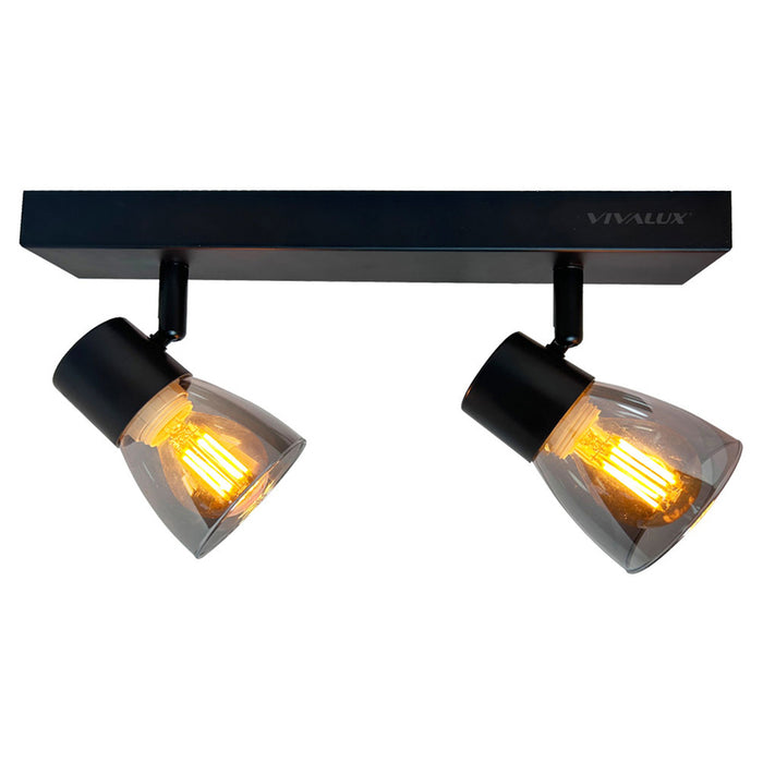 SPOT 2XE14 BLACK VIVALUX DANTE