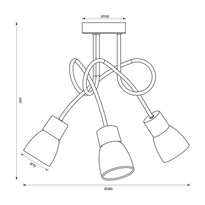 SPOTLIGHT 3XE14 BLACK VIVALUX DANTE