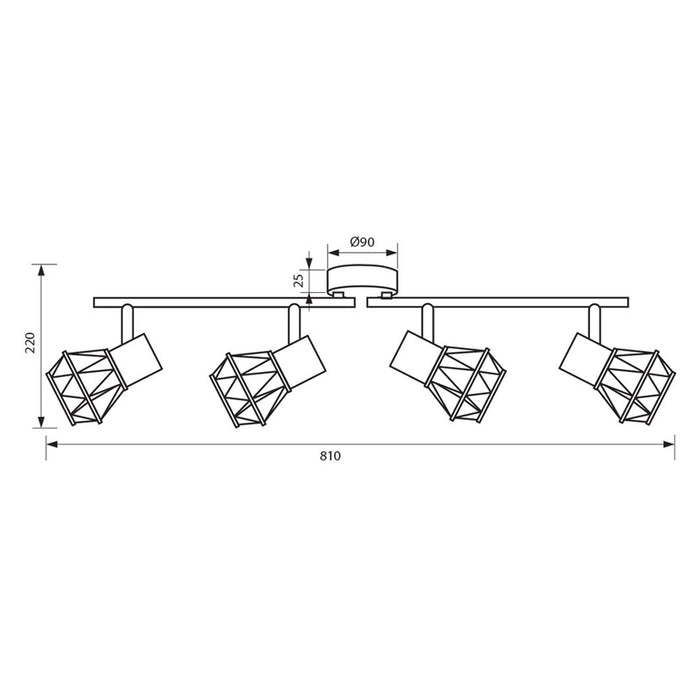 SPOTLIGHT 4XE27 BLACK VIVALUX FRODO