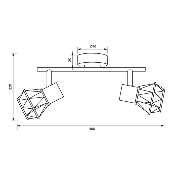 SPOT 2XE27 WHITE VIVALUX FRODO