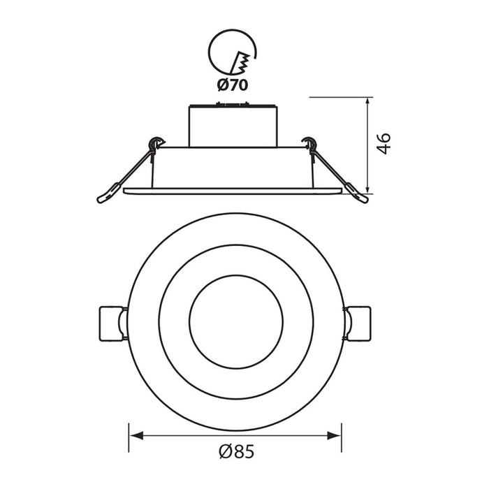 LED MOON FOR BUILT-IN 5W 3000K-6400K 350LM IP20 VIVALUX RAYA