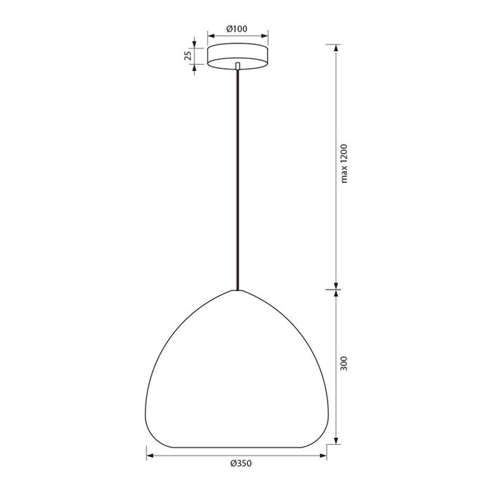 CHANDELIER E27 35CM SMOKED GLASS VIVALUX CARUSO