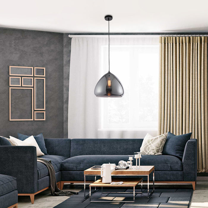 CHANDELIER E27 35CM SMOKED GLASS VIVALUX CARUSO