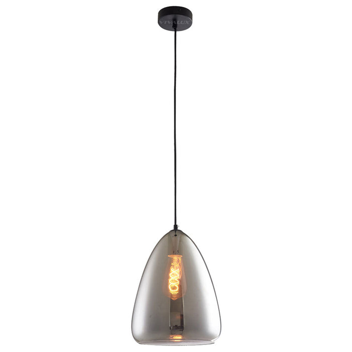 CHANDELIER E27 30CM SMOKED GLASS VIVALUX CARUSO