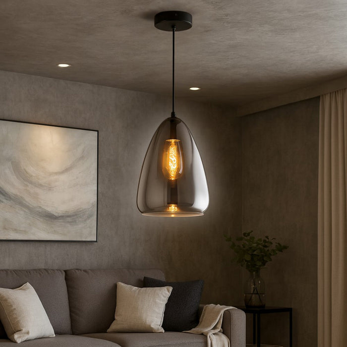 CHANDELIER E27 30CM SMOKED GLASS VIVALUX CARUSO