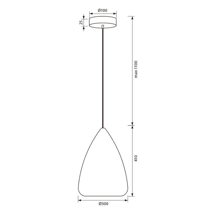 CHANDELIER E27 30CM SMOKED GLASS VIVALUX CARUSO