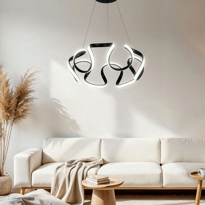 LED CHANDELIER 54W 3000-6000K 3254LM BLACK VIVALUX MEANDRA-P
