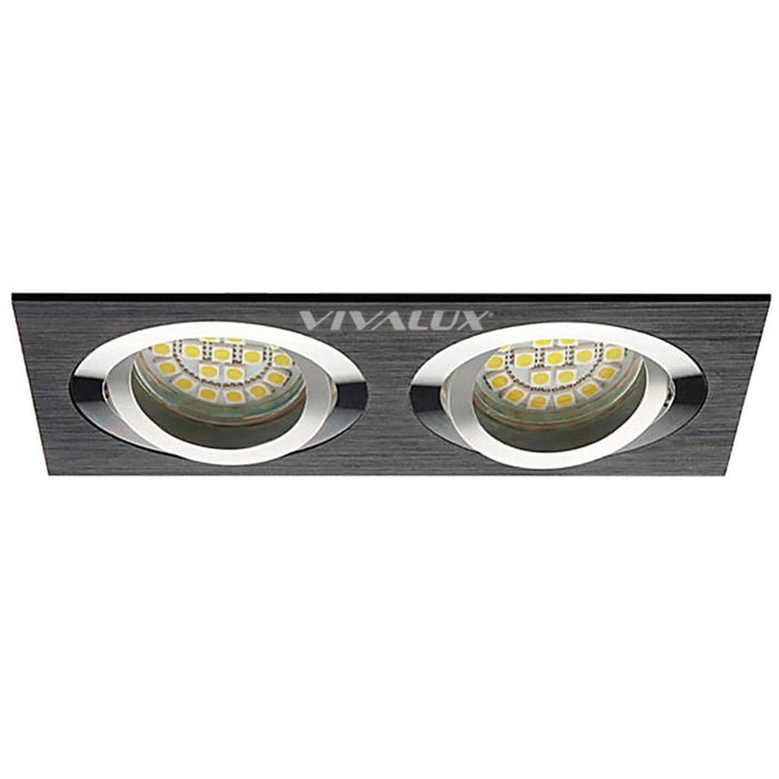 LUNA ALUMINUM BLACK DOUBLE RECTANGULAR 172X92 MM VIVALUX STYLE