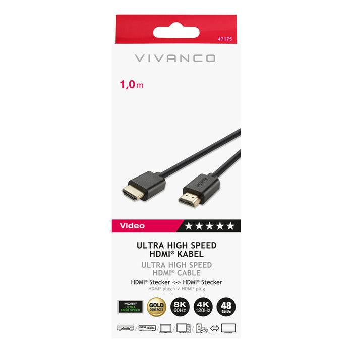 Cable VIVANCO HDMI 47175 1M 8K
