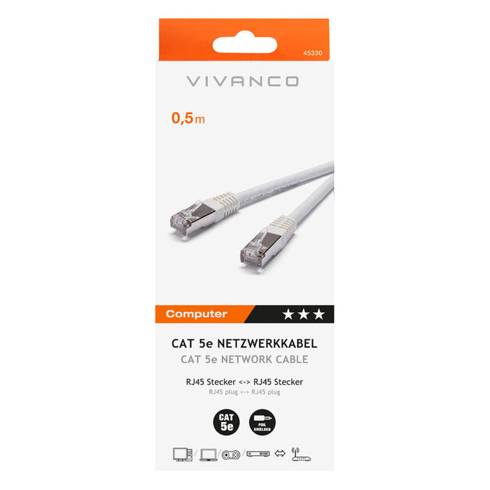 Cable VIVANCO CAT5E UTP 0.5 p m 45330