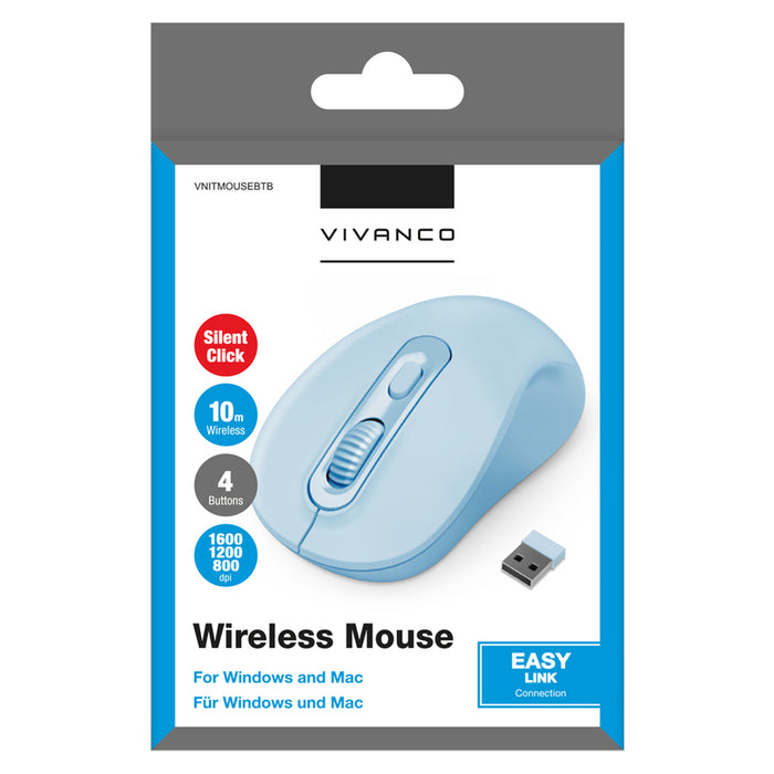 Wireless Mouse VIVANCO 15897 VNITMOUSEBTB BLUE
